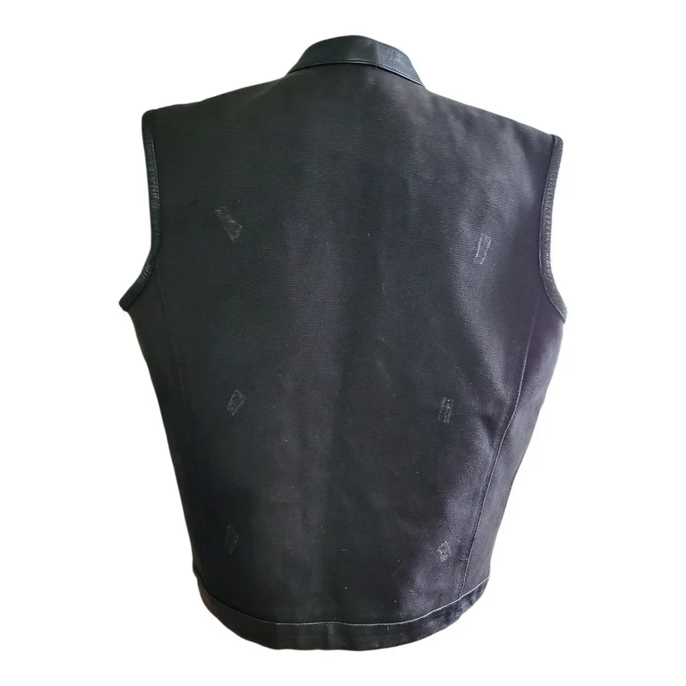 DREAM APPAREL Biker Black Premium‎ Canvas & Leather Conceal Carry Distressed 44